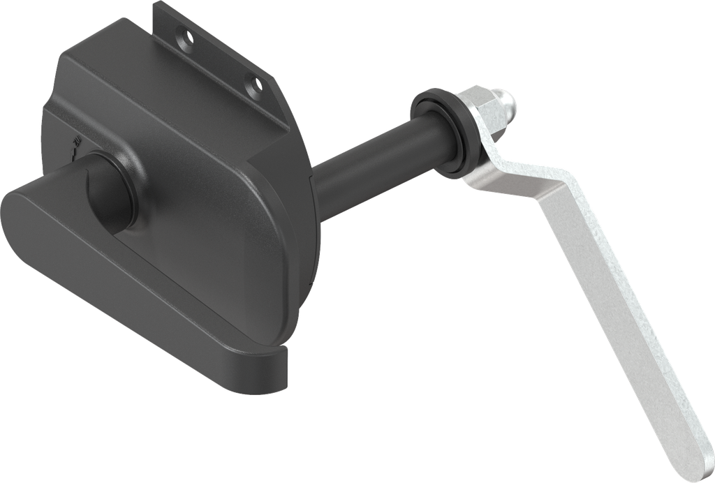 fermeture de porte en applique avec poignée intérieure, polyamide 66 GF 50 noir