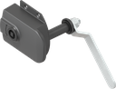 Chiusura per porte per montaggio esterno quadro 7 con maniglia interna, poliammide 66 GF 50 nero