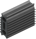 Vierlippenprofil H = 22,5 mm aus Brandschutzmaterial, EPDM schwarz