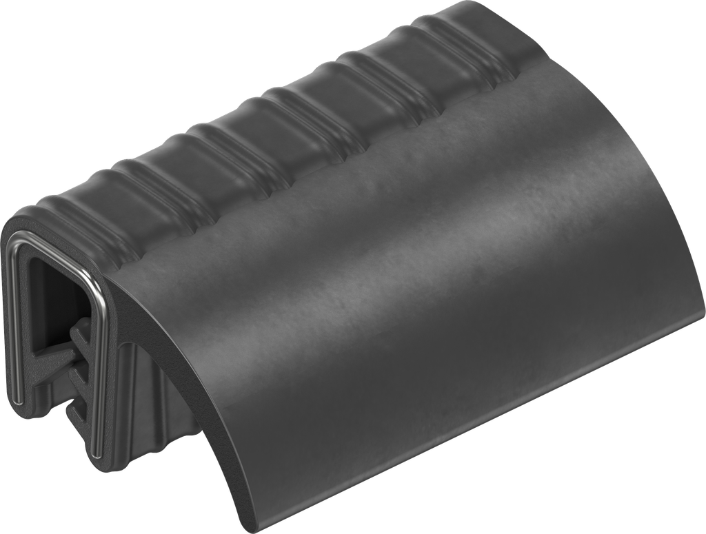 Perfil de junta de material de protección contra incendios para montaje a presión, caucho microporoso EPDM; perfil base EPDM 60 ± 5 Shore A negro