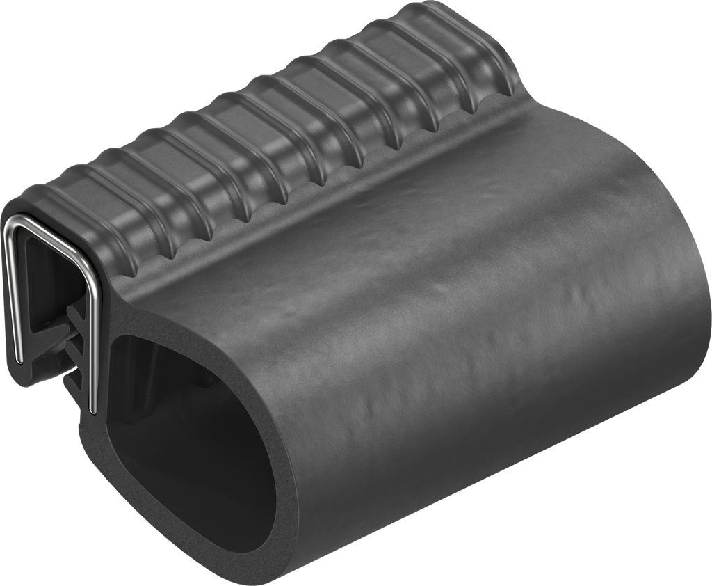 Guarnizione autobloccante in materiale ignifugo, gomma spugnosa EPDM; profilo autobloccante EPDM 60 ± 5 Shore A nero