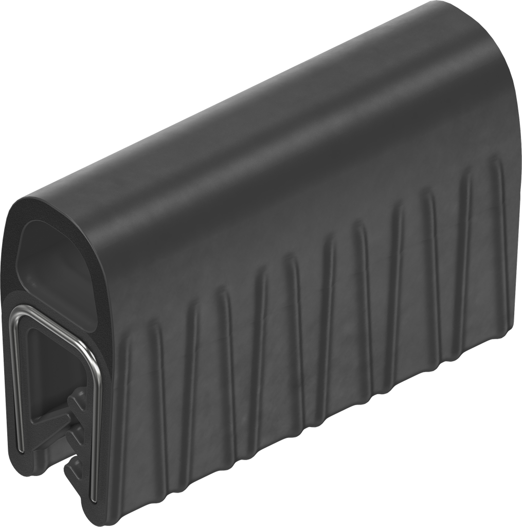 Dichtprofil selbstklemmend aus Brandschutzmaterial, Moosgummi EPDM; Klemmprofil EPDM 60 ± 5 Shore A schwarz