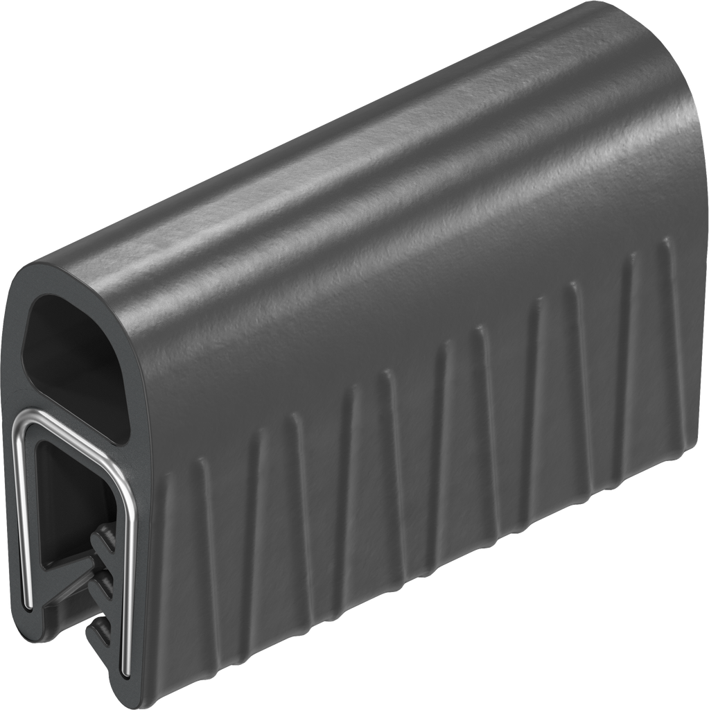 Dichtprofil selbstklemmend aus Brandschutzmaterial, Moosgummi EPDM; Klemmprofil EPDM 60 ± 5 Shore A schwarz