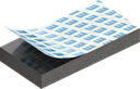 Zellgummi 4 x 15 mm, EPDM schwarz dehnungsfrei und selbstklebende Montagehilfe