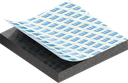 Zellgummi 4 x 30 mm, EPDM schwarz dehnungsfrei und selbstklebende Montagehilfe