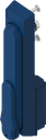 Maneta giratoria para cilindro perfilado 40 mm (A = 30 mm), poliamida GF azul acero