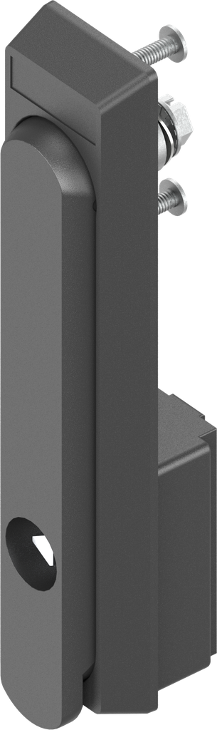 Swinghandle with insert triangular 7, Polyamide GF black; 1125-U215-NA