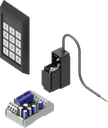 Tastiera elettronica con elemento di chiusura modulare poliammide nero, poliammide GF nero