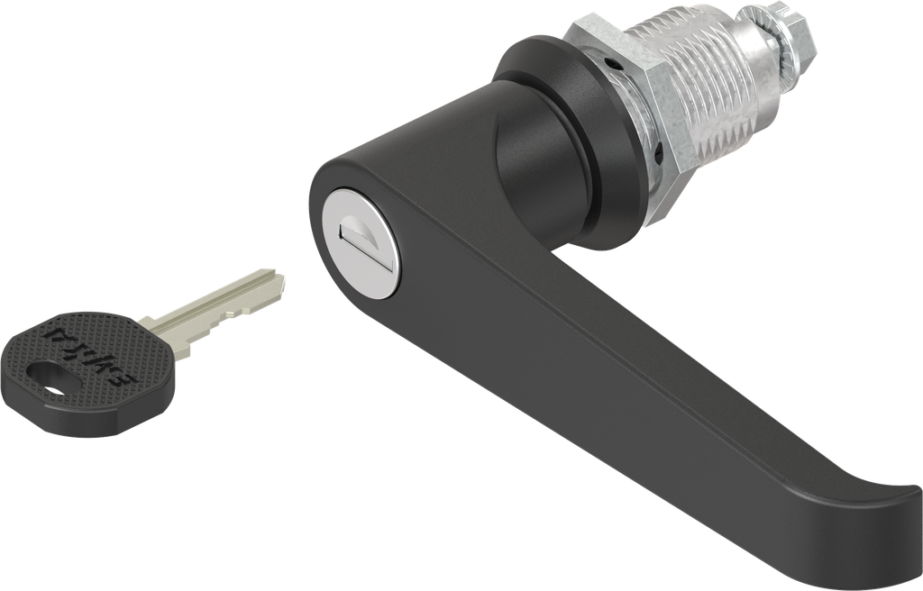 L-handle quarter turn, keyed EK 333, Zinc die black powder-coated; 1000 ...