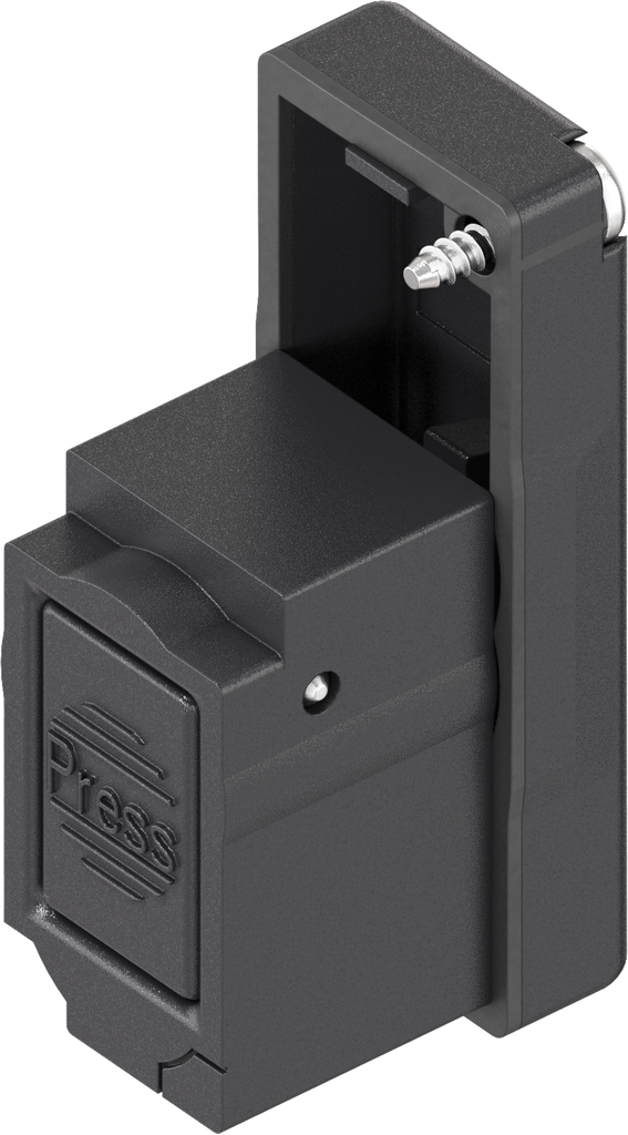 Locking set with push button, Polyamide GF black; 2100-U57